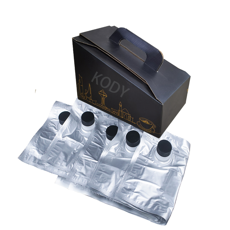 1 gallon aluminum foil bag with screw cap and box