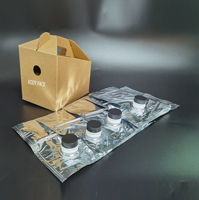 3L aluminum bag with screw cap and box